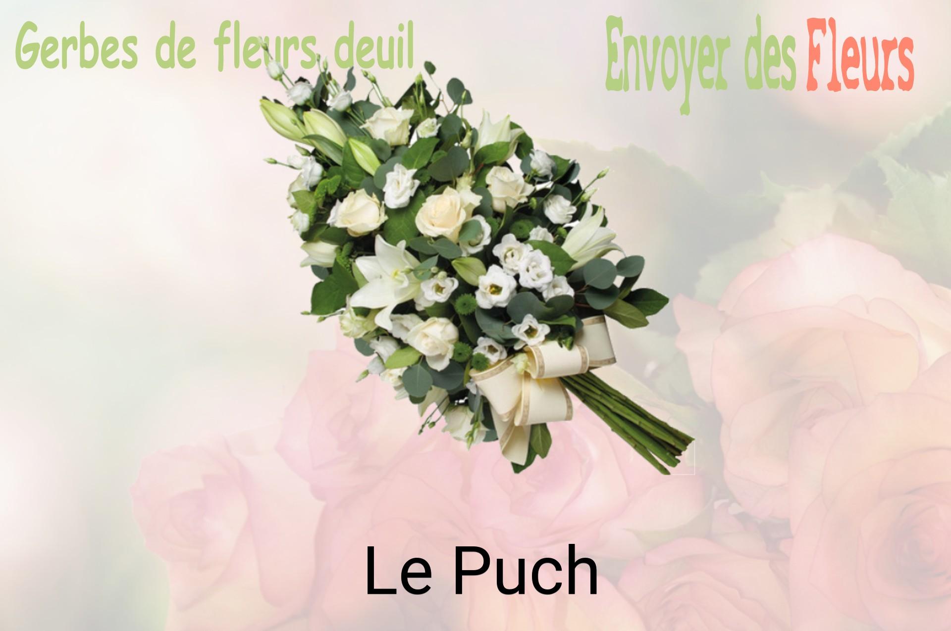 Gerbe de fleurs de deuil livrée à Le Puch